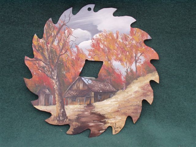 The Cottage - Handpainted Saw Blade