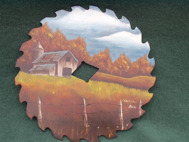 The Silo - Handpainted Saw Blade