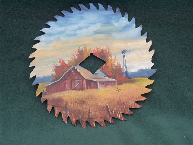 The Windmill - Handpainted Saw Blade